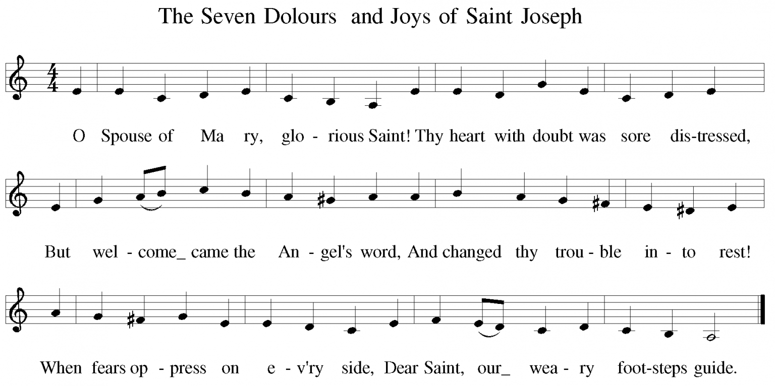 The Seven Sorrows and Seven Joys of Saint Joseph - Those Who Sing Well ...