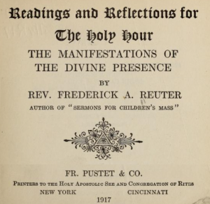 Readings and reflections for the Holy Hour - the manifestations of the ...
